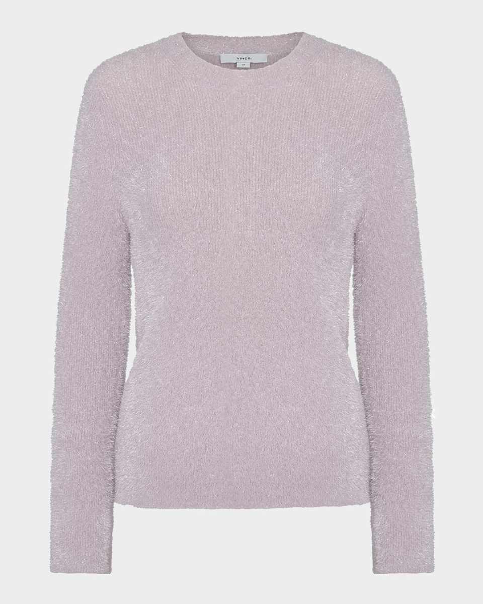 Lurex Eyelash Knit Pullover Top